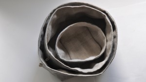 Cottage baskets - set of 3 linen basketst