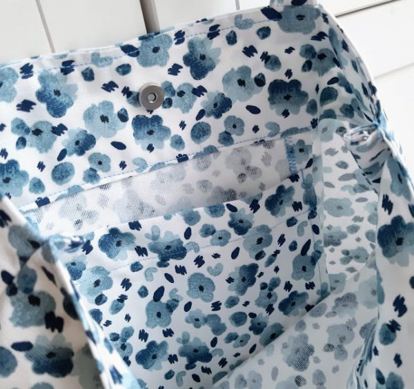 Plava torba za plac - cvjetni uzorak 100 bofora